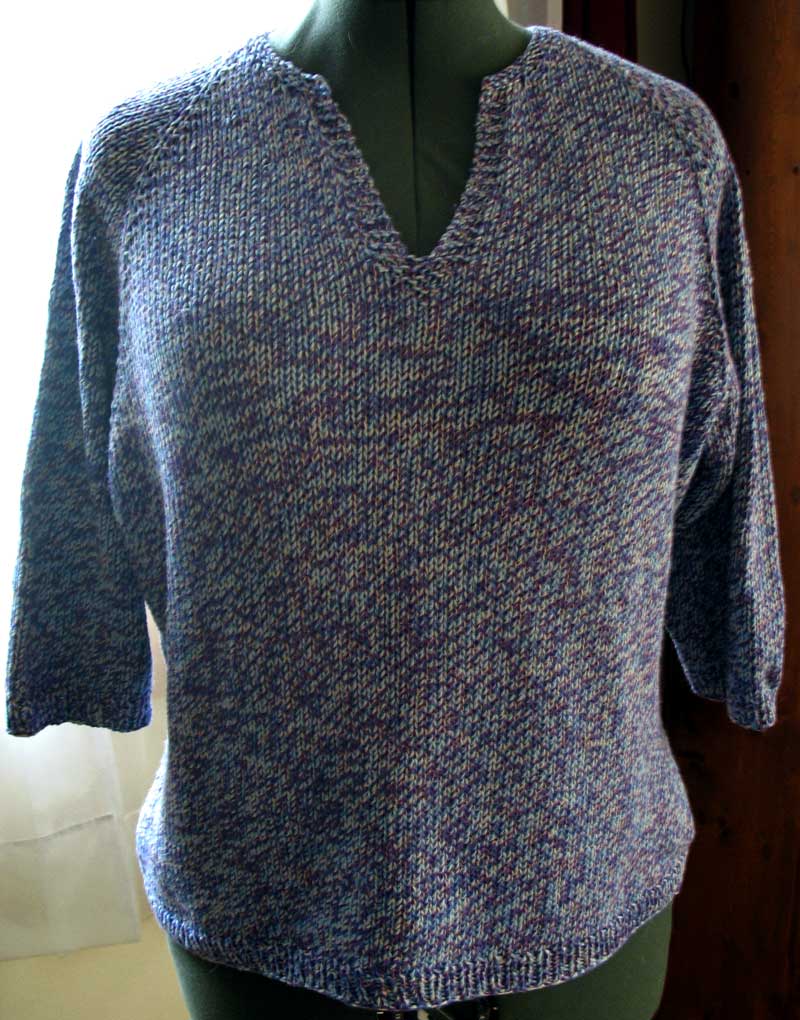 Knitting Pure & Simple Split V Pullover in Elann's Adara